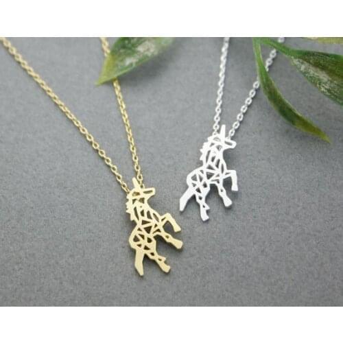 Trendy Classic Pentium horse necklaces Cute Cartoon unicorn necklacefor women wholesale 30PCS/lot