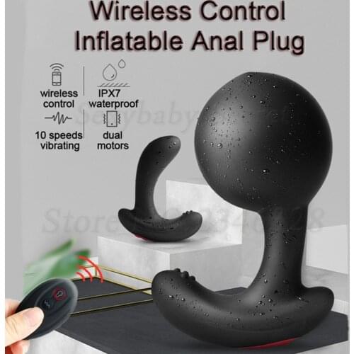 Remote Control Inflatable Anal Plug Vibrator Prostate Massager Anus Expansion Vibrating Butt Plug Sex Toys for Men Women