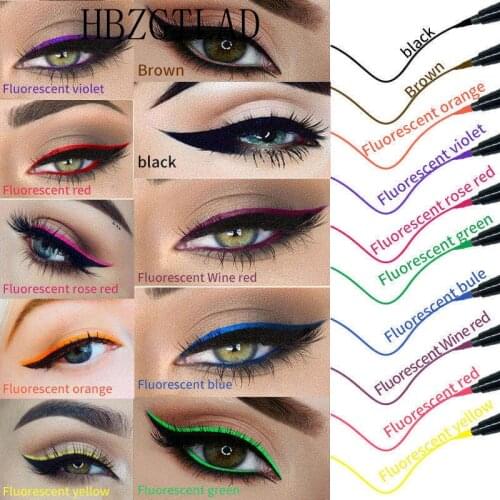 NEW 2-in-1 Liquid Eyeliner Pencil Super Waterproof Fluorescence Color self-adhesive eyeliner Eye liner Eye Cosmetic Makeup Tool