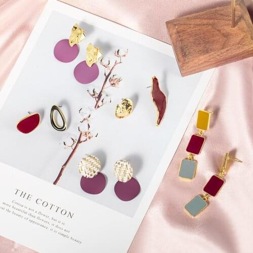 X&P New Vintage Earring Statement Geometric Acrylic Long Earrings For Women 2020 Female Fashion Korean Dangle Earrings Jewelry