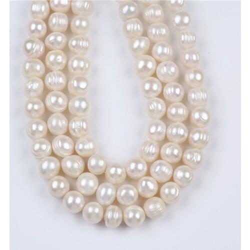 Wholesale Price Natural 9-10mm Potato Fresh Water Pearl Loose Beads For Necklace Making