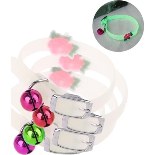 Pet Glowing Collars with Bells Glow at Night Dogs Cats Necklace Light Luminous Neck Ring Accessories