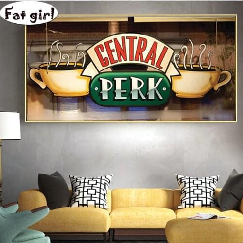 Central-Perk Cafe poster diamond painting canvas painting mosaic cross stitch square round packing diamond 5D modern home decor