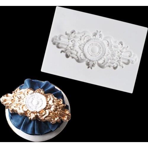 KUXSE 3D Sugar Craft Relief Silicone Mold DIY Cake Border Fondant Cake Decorating Tools Chocolate Gumpaste Mold Baking Tools