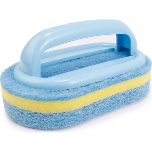 Handles sponge brush blue soft magic sponge eraser cleaning bathtub ceramic tile cleaner kitchen tool