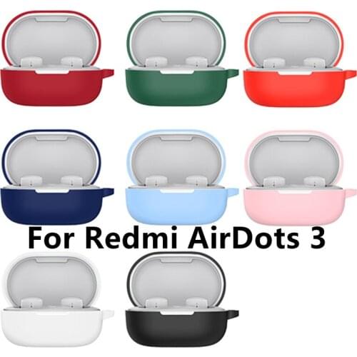 For Redmi Airdots 3 Silicone Protective Cover Soft Waterproof Anti-fingerprint Shockproof Earphone Bag