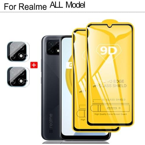 Realme C21 Glass, 9D Protective Glass for OPPO Realme C 21 Camera Film Cristal Templado Realme7 Pro Realme 8 C21 Glass Protector