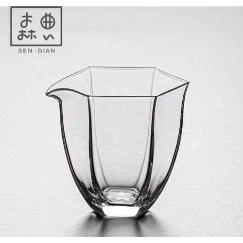 Glass fair mug points tea is tea sea single cup upset heat-resistant cup fair Japanese kunfu tea pot