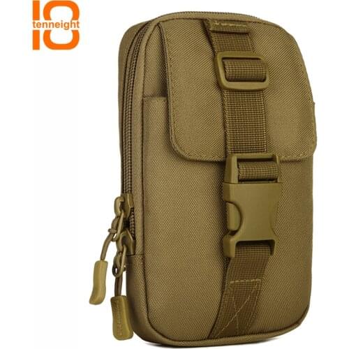 TENNEIGHT Tactical bag belt pockets MOLLE System accessory bag Outdoor sports bags Fishing Climbing Hiking Messenger bag 6 inch