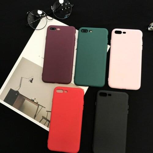 Candy Color Ultra Thin Frosted Matte Phone Case For iPhone 7 8 Plus 6 6s X 7Plus Fashion Original Soft TPU Business Back Cover