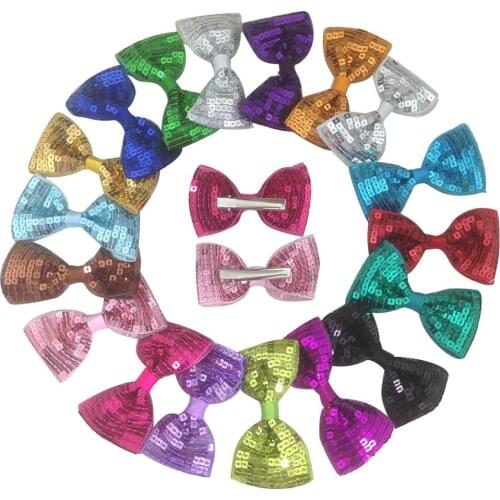 XIMA 3inch Sequin Bows Hair Clip for Girls Headband Girls Bows for Headwear 36pcs/lot