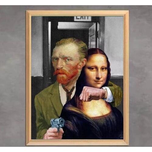 Funny Mona Lisa Diamond Painting The Milkmaid Full Square Diamond Embroidery Rhinestones Mosaic Picture Van Gogh