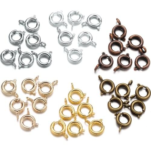 30pcs Gold Spring Ring Clasp With Open Jump Ring jewelry Clasp For Chain Necklace Bracelet Connectors Jewelry Making Accessories
