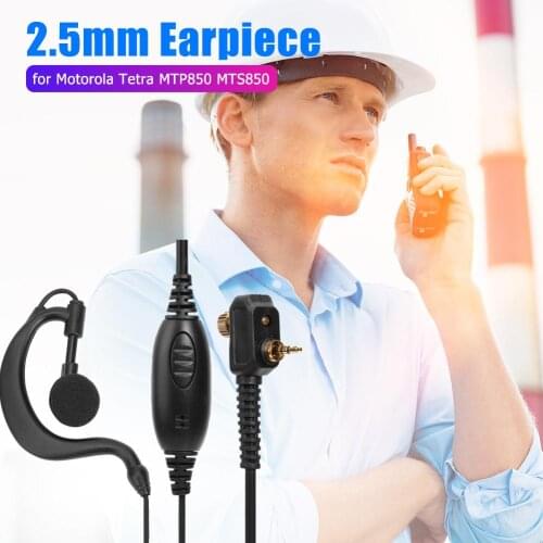 1 Pin G-Shape 2.5mm Earpiece Headset PTT Mic Earhook for Motorola MTH600 MTH650 MTH600 MTH800 MTH850 MTP850 MTS850