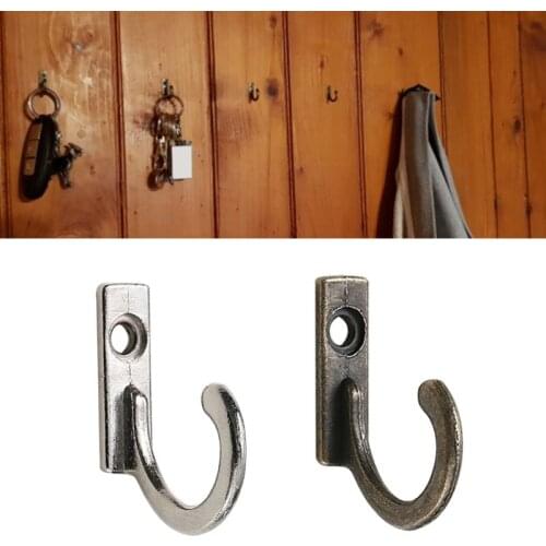 10 Pcs Storage Rack Single Prong Hook Bronze Silver for Coats Hats Cloth Hanger Towels Keys Mini Size Wall Cloth Hanger