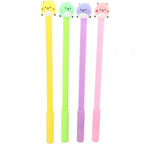 100 Pcs Per Set Cartoon Bear Neutral Pen Creative Stationery Cute Student Black Needle Office Water Signature Pen Kawaii