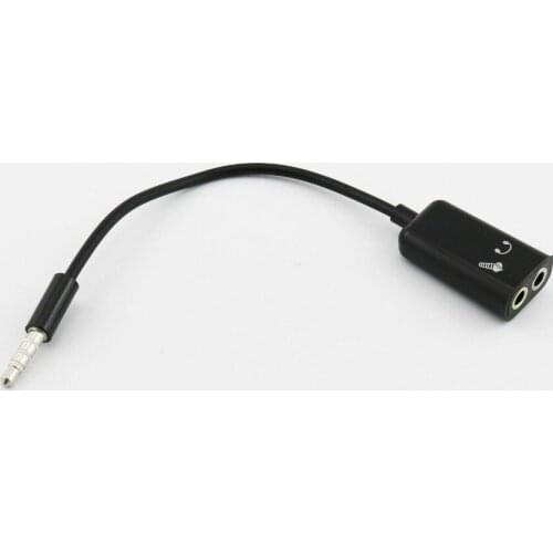 1x 3.5mm 4pole Stereo TRRS Male Audio To Dual 3.5mm Earphone Headset + Microphone Female Adapter Cable Black