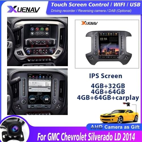 Car radio DVD player vertical screen for GMC Sierra VIA Vtrux Truck / Chevrolet Silverado LD 2014+ multimedia player