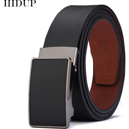 HIDUP Good Quality Real Genuine Leather Automatic Model Belts for Men Black Blue Colours Choice 3.5cm Width Accessories NWJ431
