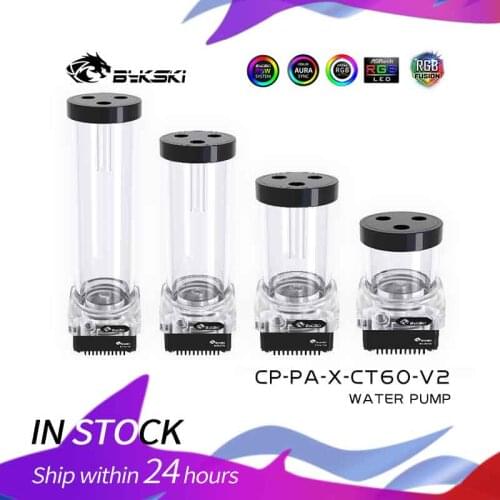 Bykski Pump Reservoir Combo kit OD 60mm DDC Cylinder Water Tank 60/100/150/200mm 300L/H Max Head 3M PC cooling CP-PA-X-CT60-V2