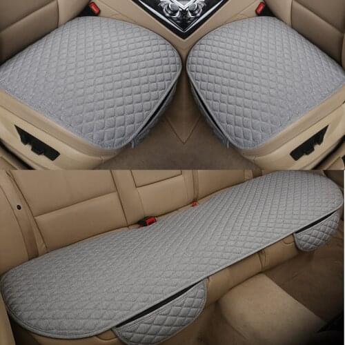 Linen Car Seat Cover Front/Rear/ Full Set Choose Flax Car Seat Cushion Seat Pad Protector Automotive interior Fit Truck Suv Van