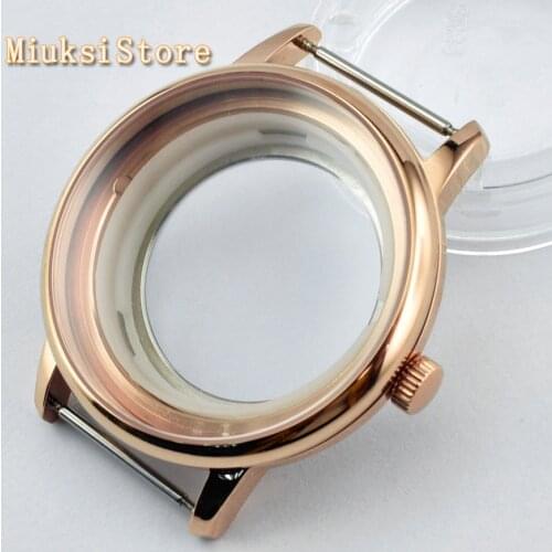 40mm rose gold case sapphire glass fit ETA 2836 Miyota 8205/8215/821A Mingzhu DG 2813/3804 movement