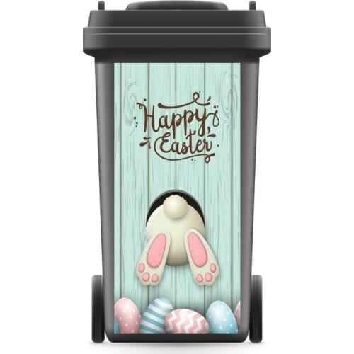 DIY Creative 3D Rubbish Bin Sticker Happy Easter Art Wall Mural Wall Print Decal Removable self adhesive Kitchen Accessories