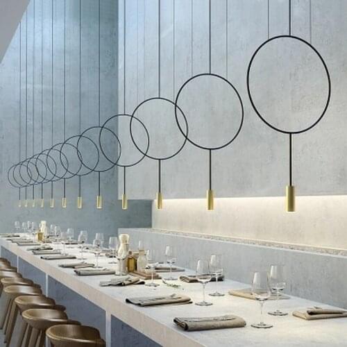 Nordic Designer Circular Iron Pendant Lights for Dining Room Modern Restaurant Study Bedroom Bar Dress Hanging Lamps Fixture
