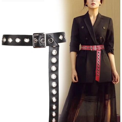 125CM Long soft faux leather Belt Female Knot Black Waistband silver Square Belts pin Buckle Coat party strap Sweater Waist Belt