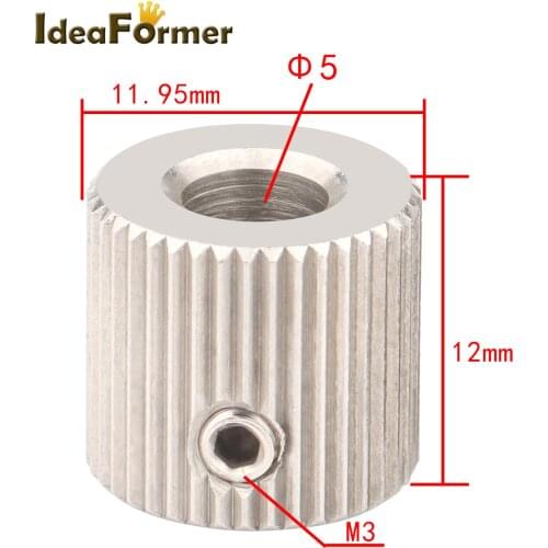 3D printer MK7 MK8 Extruder feeder Driver wheel roller gear 40Teeth 5mm 11mm*12mm