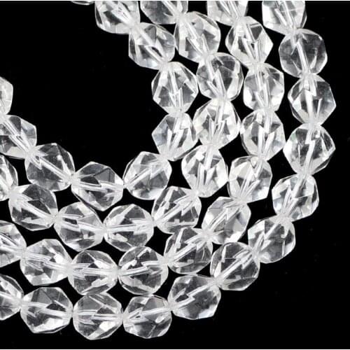 Faceted White Rock Crystal Quartzs Beads 8MM 44pcs Natural Stone Spacers Loose beads for Jewelry making DIY bracelets necklace