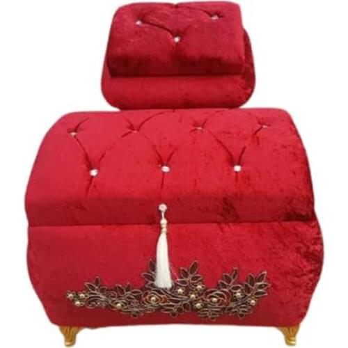 Fiona Luxury Cubic Zirconia Tassels 2'li Dower chest Red