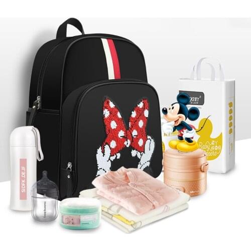 Disney Minnie Mickey Classic Diaper Bags Mummy Maternity Backpack Nappy Bag Large Capacity Baby Bag Travel