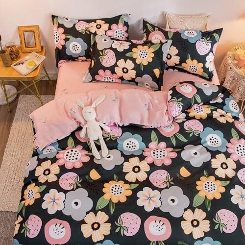 Bedding Set 4-Piece Printed Bed Linen Sets Euro 150x200 Comforter Cover Pillowcase Sheet 160x200 135x200 200x230 Fulll King size