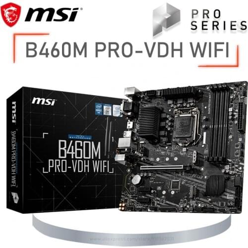 LGA 1200 MSI B460M PRO-VDH WIFI Motherboard DDR4 128GB USB3.2 Gen1 DVI VGA Bluetooth 4.2 M.2 SATA3 Desktop Intel B460 Mainboard
