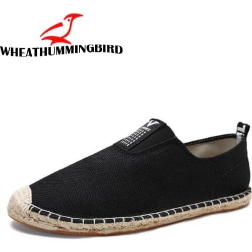 Mens Casual Shoes Linen Fisherman Flat Shoes New Summer Embroider Espadrilles Canvas Men Loafers Shoes Breathable LA-18