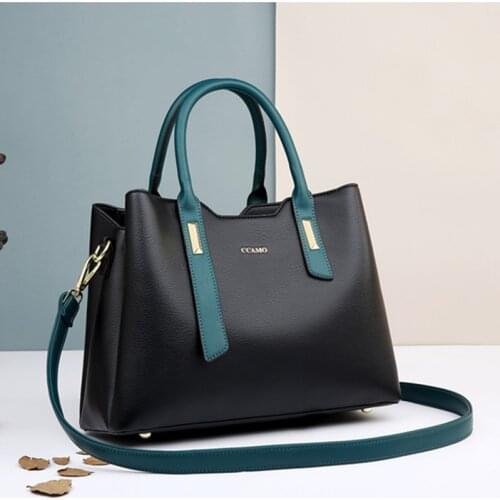 2021 New Fashion High-quality Leather Messenger Bag Ladies Large-capacity Contrast Color Single Shoulder Bag Purses and Handbags