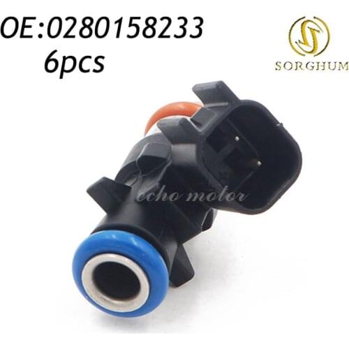 New 6pcs 0280158233 Fuel Injector For 2010 2011 Chrysler Town & Country Dodge 3.6L Jeep 3.7L V6 FJ1147 5184085AC 4G2269