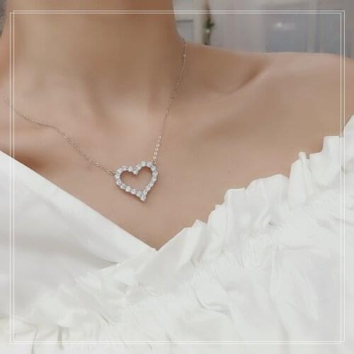 Fashion Simple Personality S925 Pure Silver Love Necklace Womens Versatile High Quality Popular Jewelry Brand 2021New Pattern