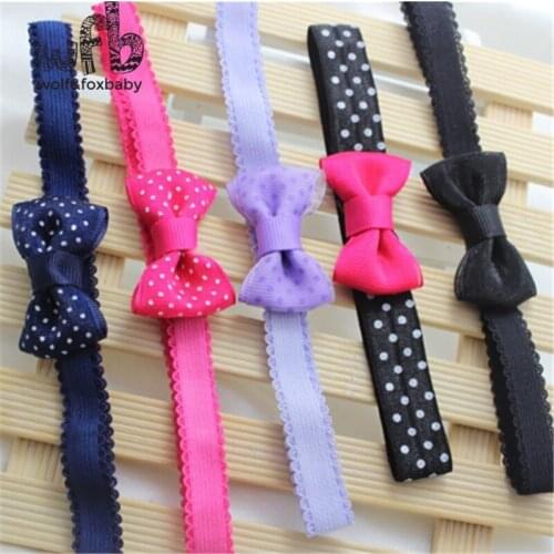 Retail 3pcs/lot baby infant Kids children Cute print dot bowknot headband Hair Accessaries NEW 2014 free shipment