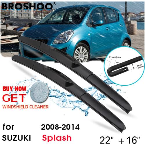Car Wiper Blade Window Windscreen Windshield Wipers Blades J hook Arm Auto Accessories For Suzuki Splash 22''+16'' 2008-2014
