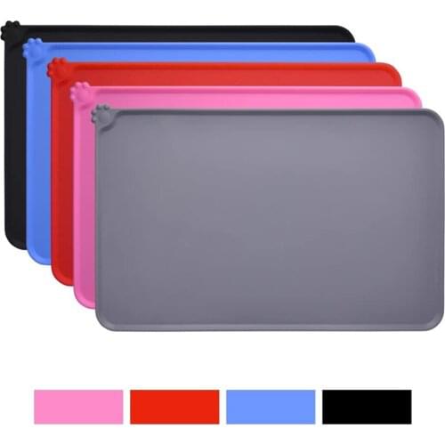 Silicone Pet Food Mats Tray Non Slip Pet Dog Cat Bowl Mats Placemat Dog Pet Cat Feeding Mat Waterproof Dog Cat Food Mats
