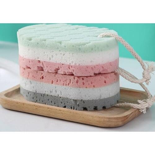 3 Colors Scrub Sponges Water Absorption Quick Dry Deep Cleaning Loofahs Sponge Reusable Body Scrubber Towels for Bathroom