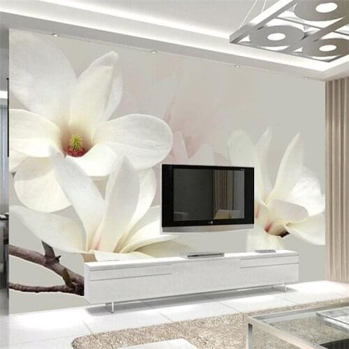 Modern Simple Fashion Lily Flower Large Wall Painting Custom Any Size 3D Wall Mural Wallpaper Background Decor Photo Wall Paper