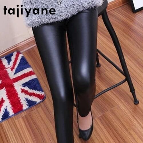 Tajiyane Women Pants Sheepskin Pants Woman High Waist Trousers Leggings 2020 Fashionable Womens Clothing Femme Pantalon TN845