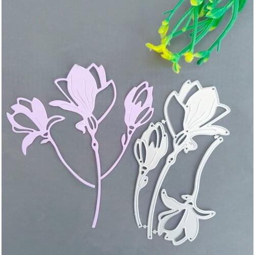 Three flowers, branches, decorative metal cutting dies, clipping books, paper knives, stamping moulds