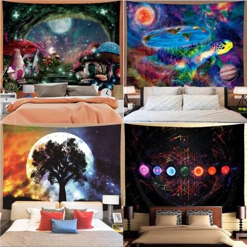 Unique Mandela Wall hanging Tapestry psychedelic pattern yoga throw beach throw carpet Hippie Home Decor Wall Tapestry Blanket