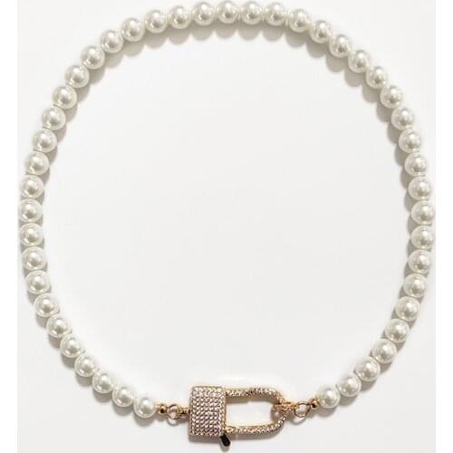 Unique Button Pendant Necklace Women Imitation Pearl Short Accessories Fashionable Simple For Girl 2021 Birthday Gift Jewelry