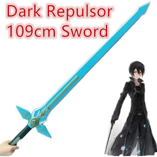 1:1 Cosplay Sword SAO Asuna Weapon 109cm Big Sword Dark Repulser Sword Elucidator Sword Art Online PU Model Kids Toy Gift