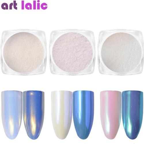 Artlalic 1 Box 2g Shining Pearl Nail Glitter Powder Shimmer Decoration Mirror Chameleon Neon Dust Mermaid Manicure 3 Colors